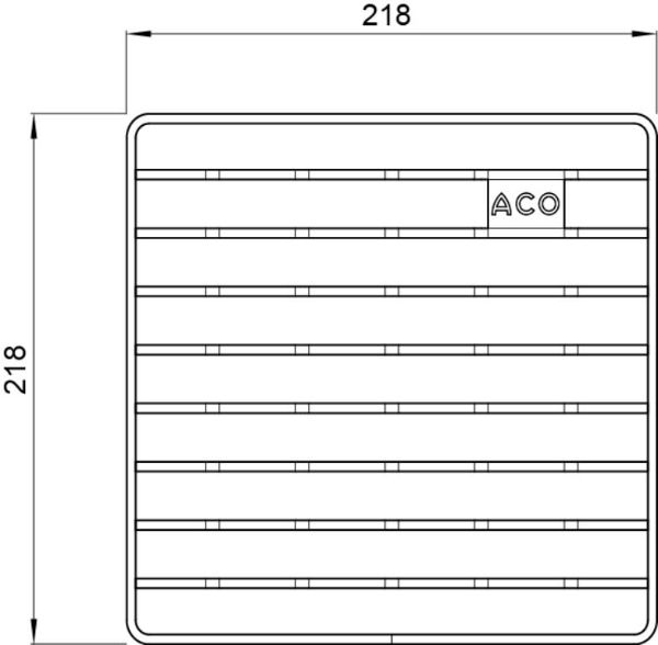 ACO AG157 higiénikus padlóösszefolyó rácsai, 218x218 mm