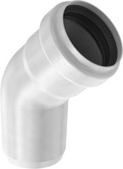 ACO Pipe rozsdamentes acél tokos cső 45°-os könyökidom gumitömítéssel