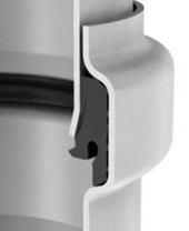 ACO Pipe rozsdamentes acél tokos cső Push-Fit tokkialakítása