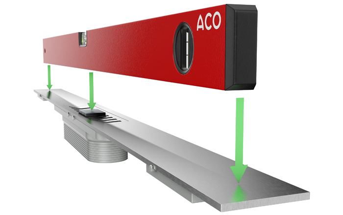 ACO Solid Plusz zuhanyfolyóka beépítése