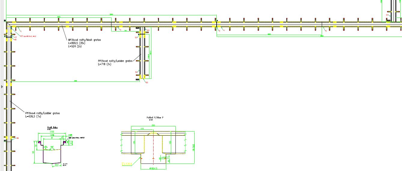 ACO Modular folyókarendszer gyártmányrajz minta